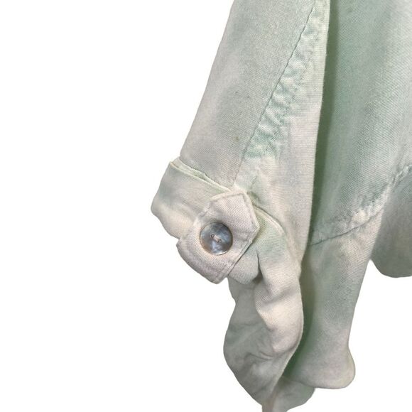 Sim & Sam Mint Green Tie Dyed Button Down Blouse Size Large - Picture 3 of 9